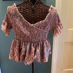 BloomChic Red and White Floral Blouse